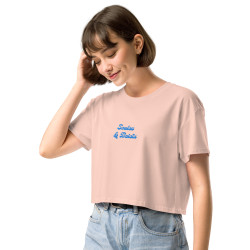 Crop Top Femme "Souleu & Baieta" – Broderie Méditerranéenne & Dos Illustré