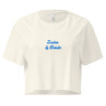Crop Top Femme "Souleu & Baieta" – Broderie Méditerranéenne & Dos Illustré