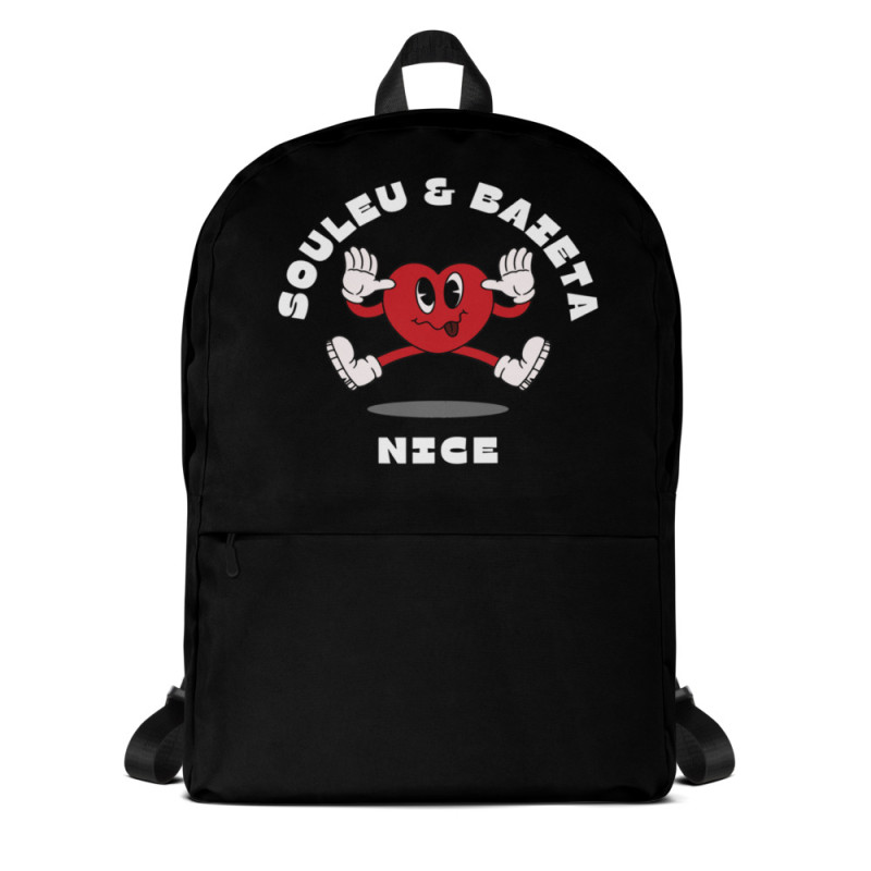 Sac à dos "Souleu & Baieta – Nice" avec cœur rigolo Sac à dos "Souleu & Baieta – Nice" avec cœur rigolo