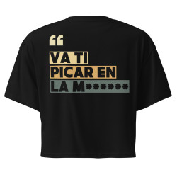 Crop top Souleu & Baieta – édition "Va ti picar en la merda"