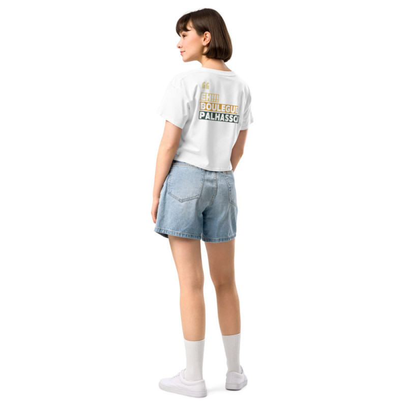 Crop top Eh boulegue palhassou by "Souleu & Baieta" – L’esprit de la Côte d’Azur Crop top Eh boulegue palhassou by "Souleu & Baieta" – L’esprit de la Côte d’Azur