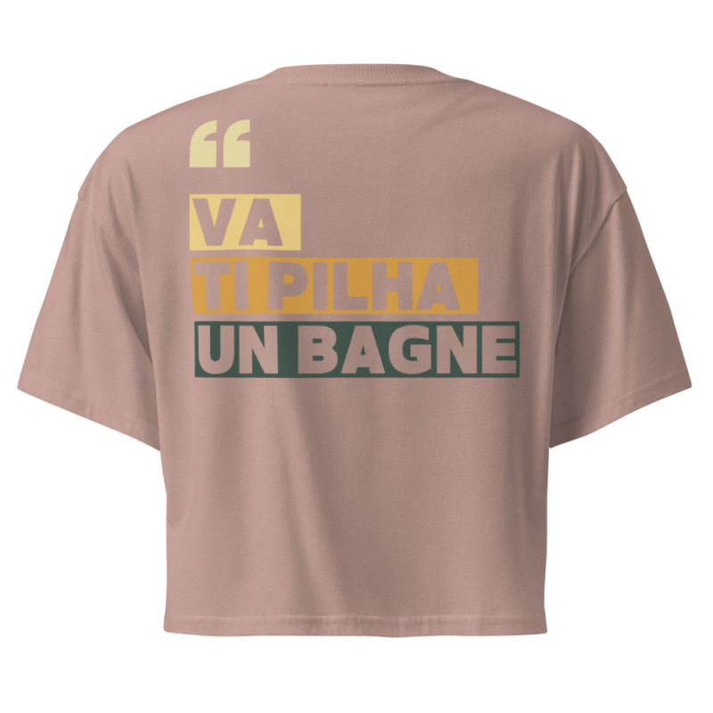 Crop top "Va ti pilha un bagne" | Souleu & Baieta Crop top "Va ti pilha un bagne" | Souleu & Baieta