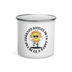 Mug émaillé  "Lou souleu mi fa canta e tu mi fa caga"