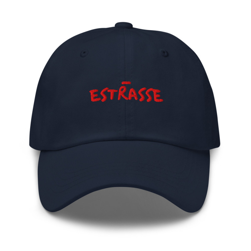 Casquette de Baseball brodée “Estrasse” – L’élégance niçoise avec une touche d’ironie Casquette de Baseball brodée “Estrasse” – L’élégance niçoise avec une touche d’ironie