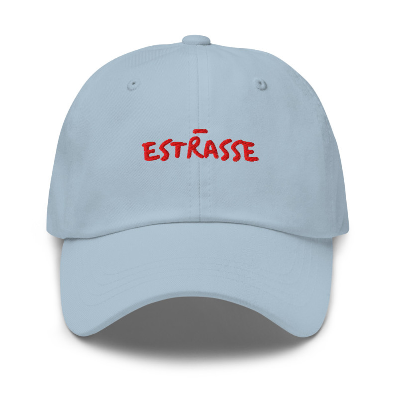 Casquette de Baseball brodée “Estrasse” – L’élégance niçoise avec une touche d’ironie Casquette de Baseball brodée “Estrasse” – L’élégance niçoise avec une touche d’ironie