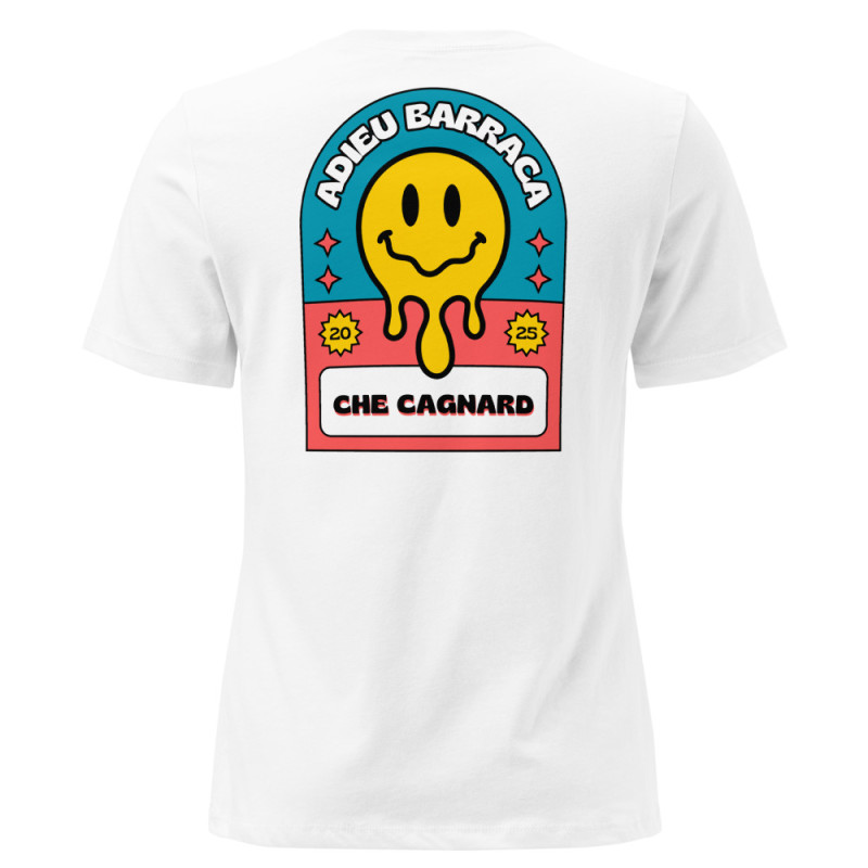 T-shirt Femme "Adieu Barraca – Che Cagnard" (brodé & imprimé) T-shirt Femme "Adieu Barraca – Che Cagnard" (brodé & imprimé)
